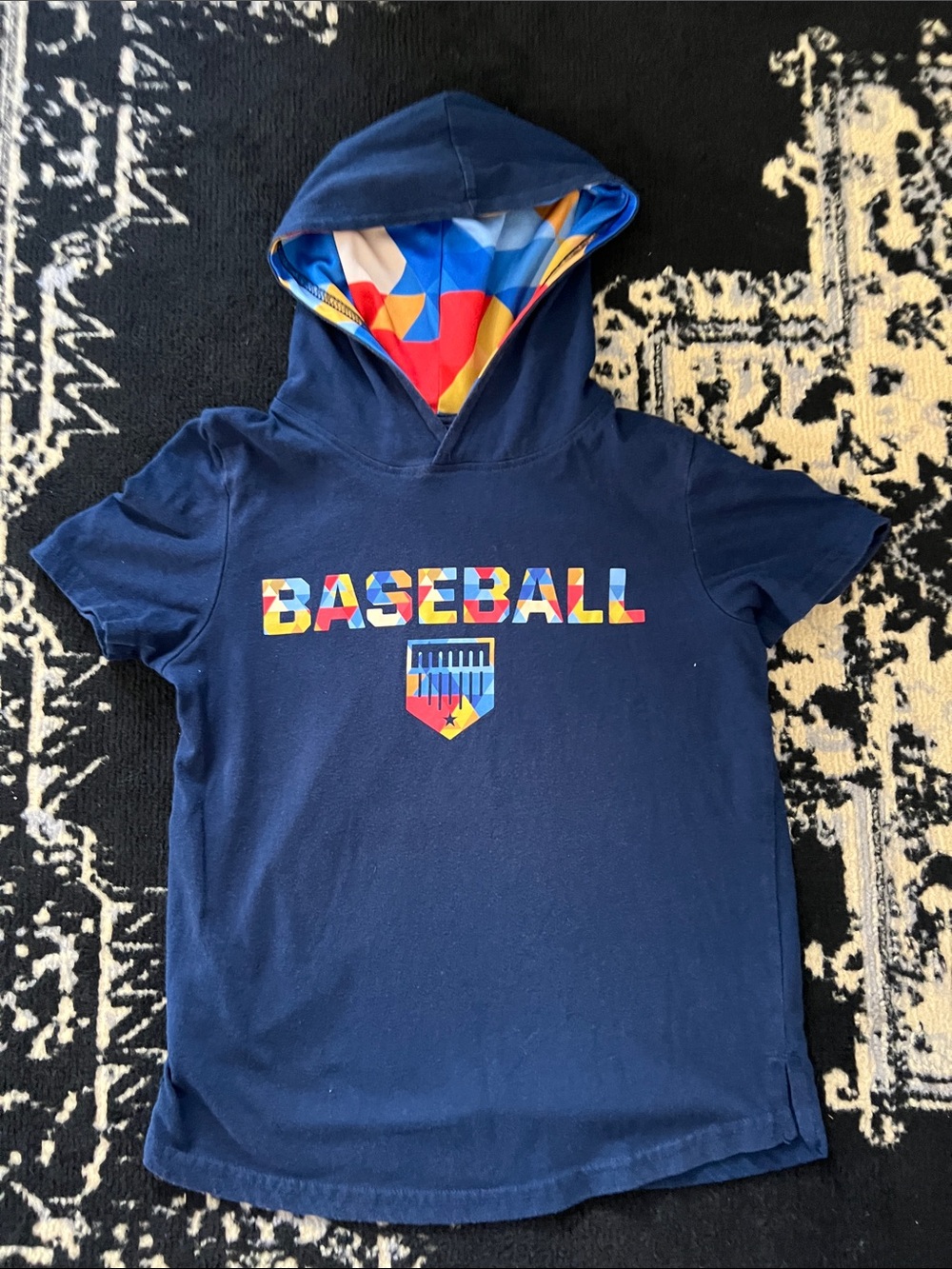 Boys Plate Crate baseball hoodie tee size 8